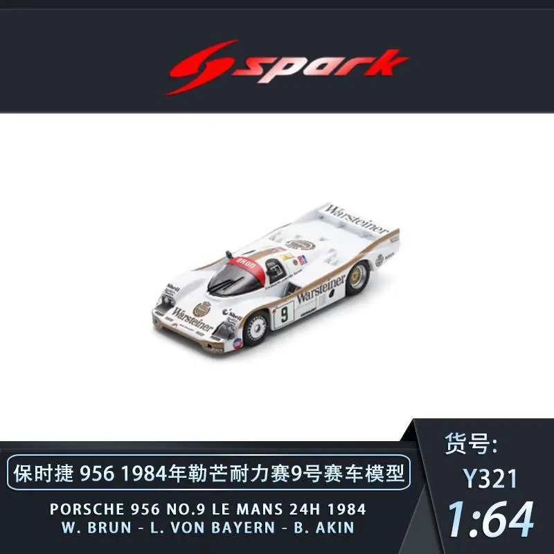 스파키 1:64 포르쉐 956 1986 르망 24시간 인듀어런스 레이스 합금 모델 자동차 수집용 디스플레이 항목