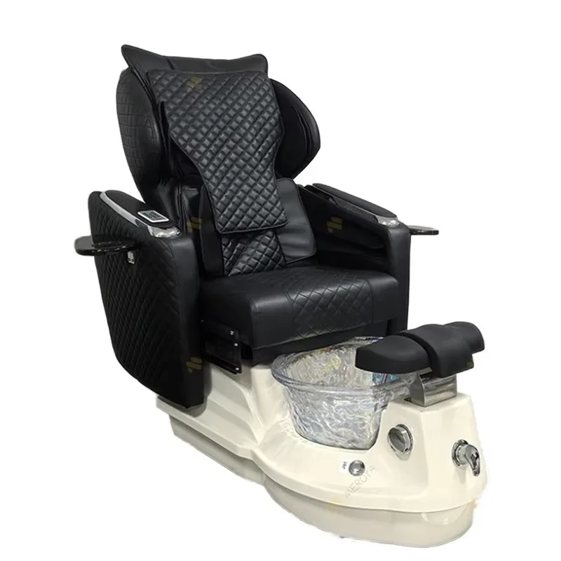 Modern Luxury Professional Foot Spa Massage Nail Salon Throne Whirlpool Leather Tub No Plumbing Electric Manicure Pedicure Chair