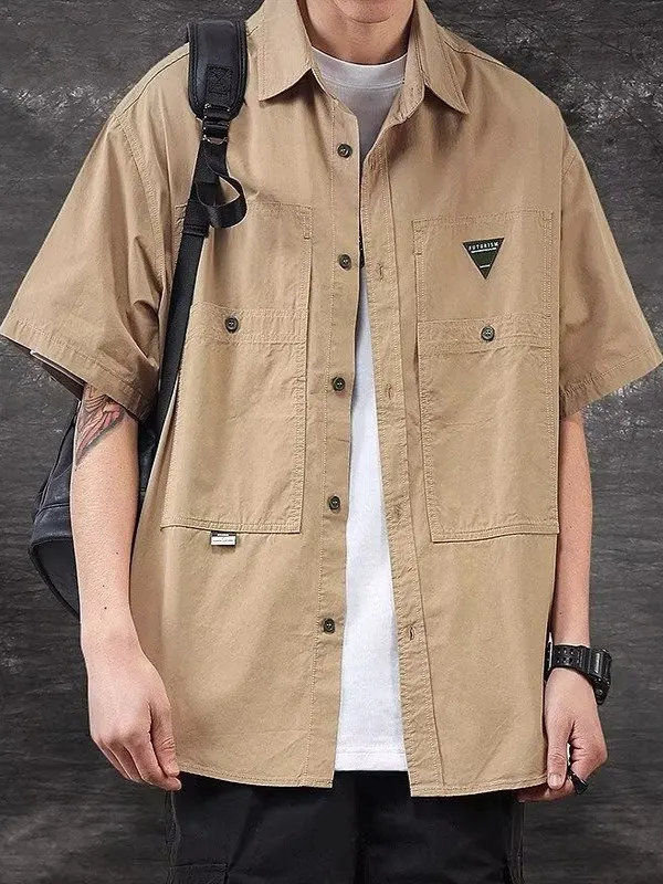 

American Sle Loose Fit ort Sve irt Мужская летняя тонкая уличная рабочая одежда из дышащего полиэфирного волокна irt