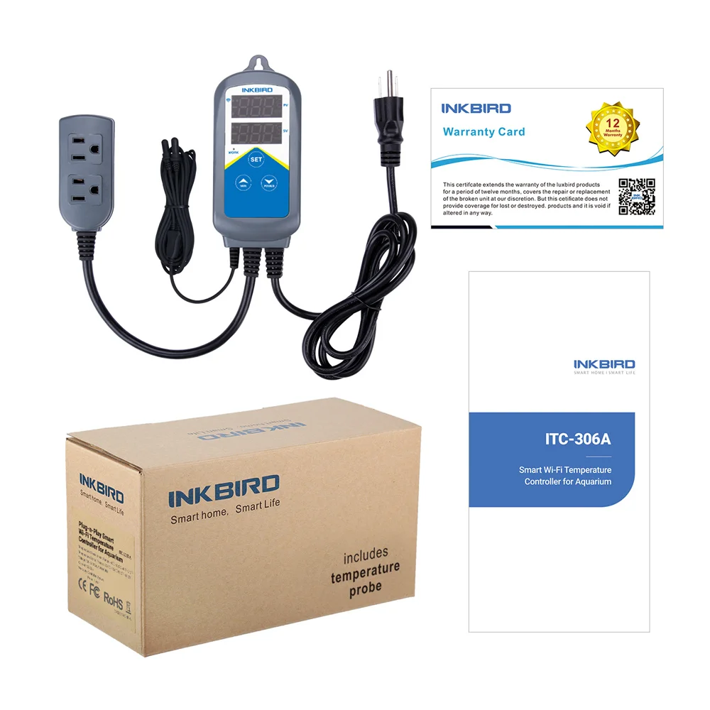 Imagem -06 - Inkbird Itc306a-wifi Aquário Controlador de Temperatura Dupla Soquetes Termômetro Aplicativo Notificação para Tanque de Peixes Água Terrário