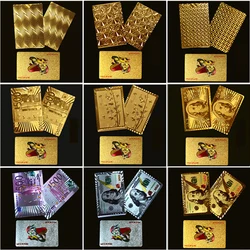 54 Pcs/Set Poker Cards Dollar Design Gold Foil Waterproof Paper Playing Cards Collection Toy Party Table Games Poker