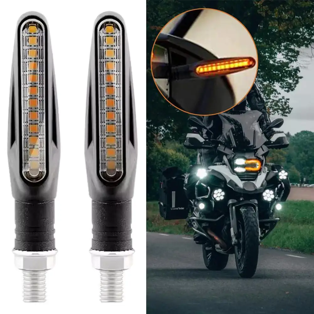 Motorcycle Led Turn Signals Directional Indicators Amber Flashing Blinker Rear Tail Brake Signal Light Motorcycle DRL Lamp 12V