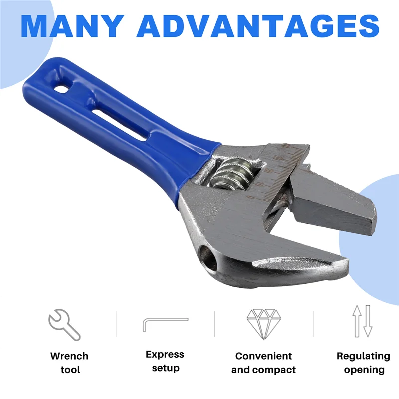 BAAG-مفتاح ربط عالمي مفتاح ربط الحمام أدوات إصلاح السباكة المنزلية الكبيرة المفتوحة 8 بوصة