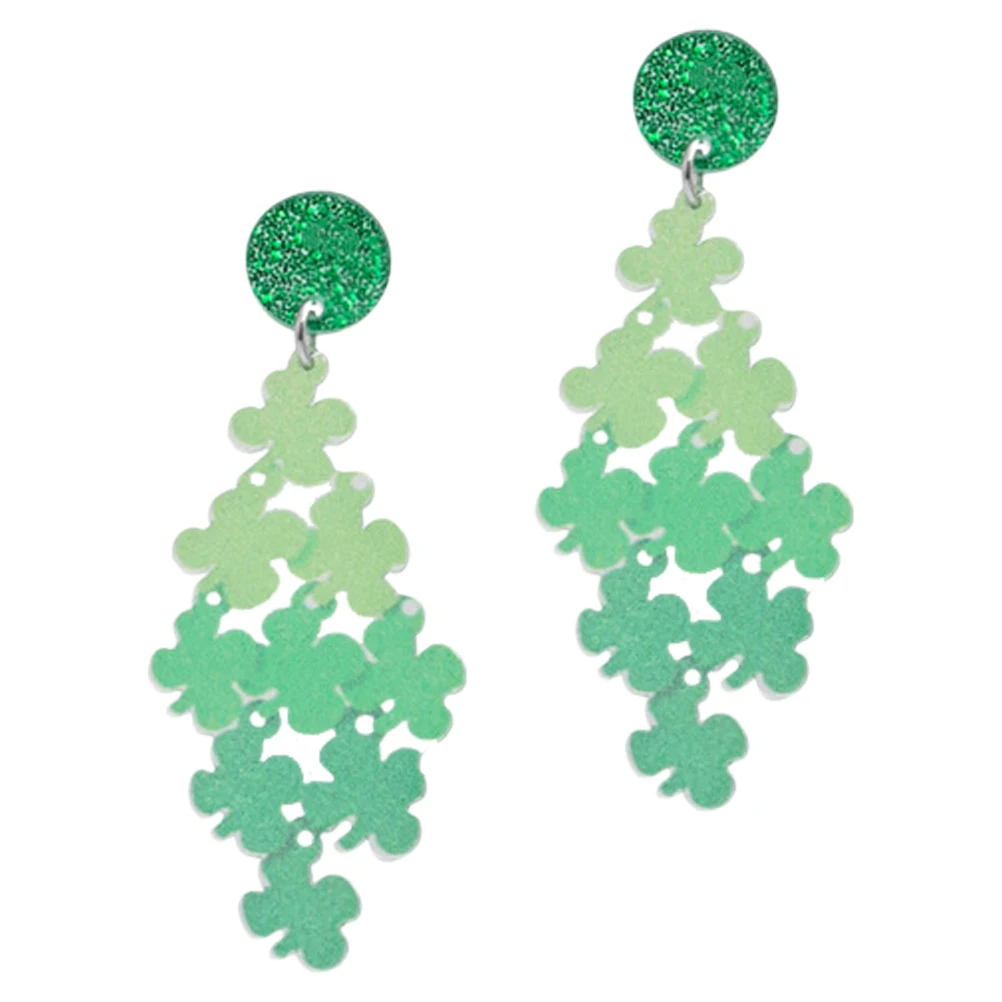 

Earrings Acrylic Dangle for Women Lightweight Shamrock Design St Patricks Day Gift Valentine Accessories