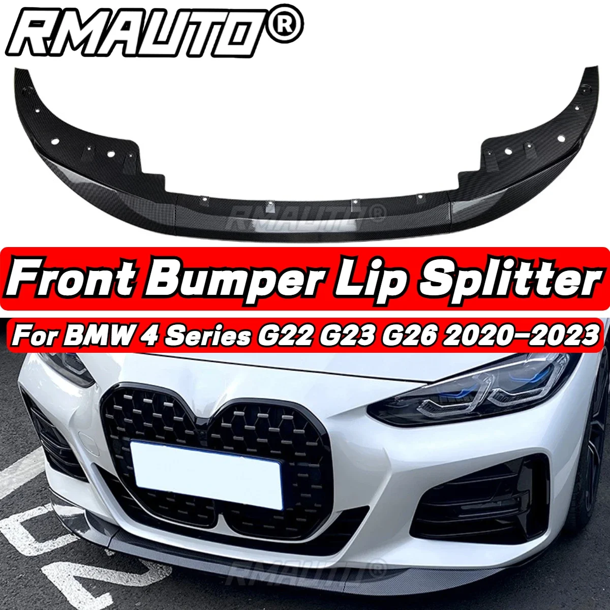 

G23 Front Lip MP Style Front Bumper Splitter Diffuser Bumper Spoiler For BMW 4 Series G22 G23 G26 2020-2023 Accessories Body Kit