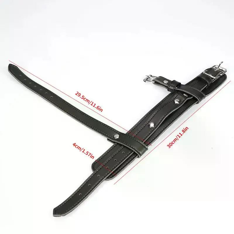 Arnês de tornozelo de couro pu preto ajustável feminino punk com alças de fivela acessórios de pé gótico para festa de cosplay 2 peças