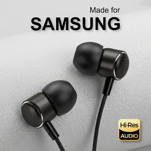 Type C Wired Headphones HiFi Stereo With Mic Earphones For Samsung Galaxy S25 S24 S23 Ultra Note 20 10 A53 USB C 3.5mm Headsets