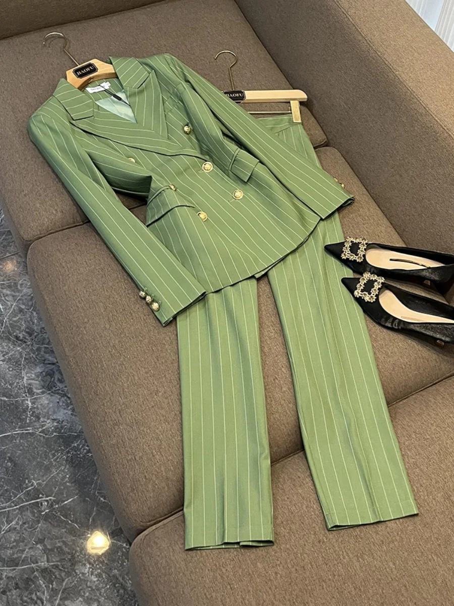 Ele Small Size Autumn Winter Suit Set Women's High-End Profional Faion Two-Piece Set Ladylike Commute Sle