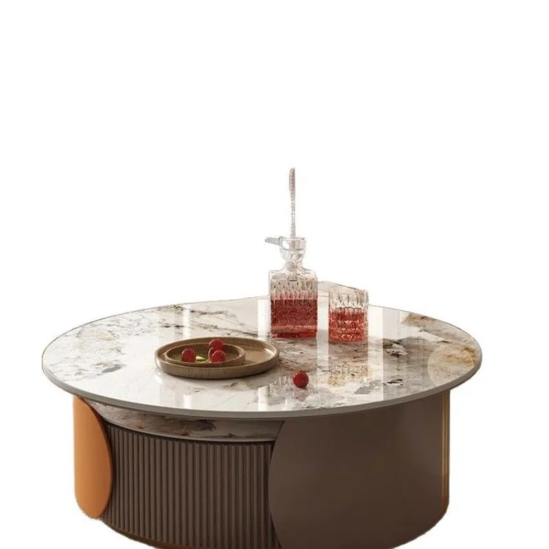 

fu coffee table, TV cabinet, combined Italian home, large and small round coffee table, coffee table home living room