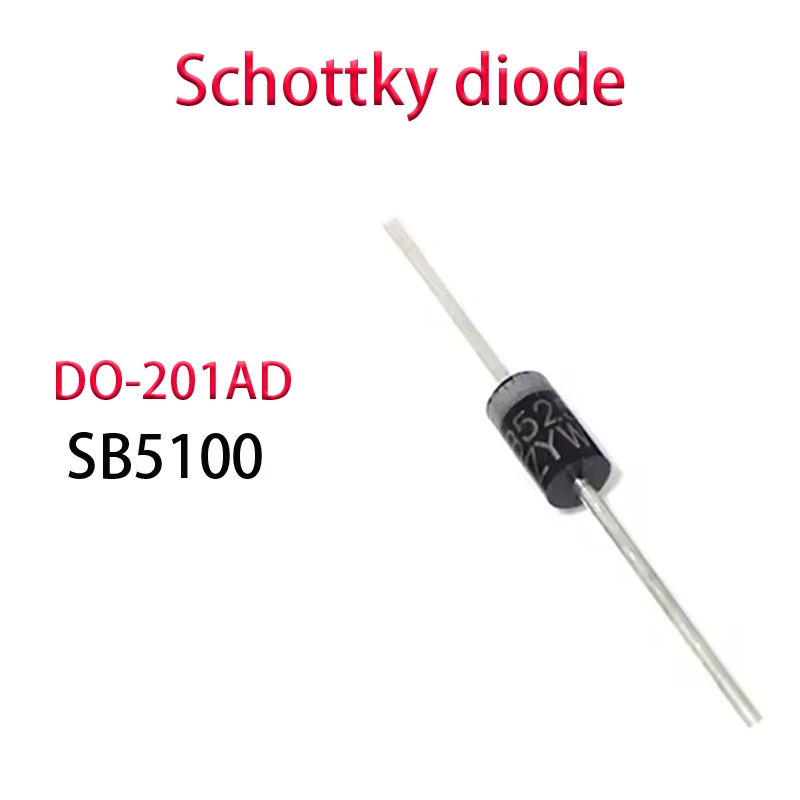 

Direct insertion SB5100 DO-201AD 100PCS Schottky diode