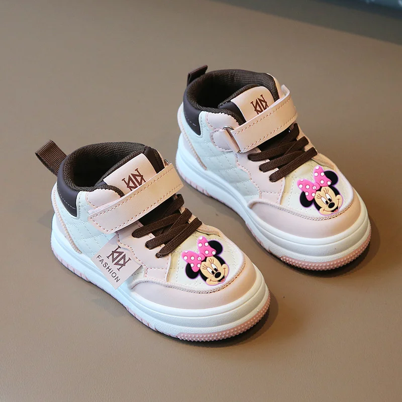

Mickey Mouse Kids Sneakers disney Spring Autumn Girls Casual Shoes Board Shoes Boys High Top Toddler Shoes Velcro Baby