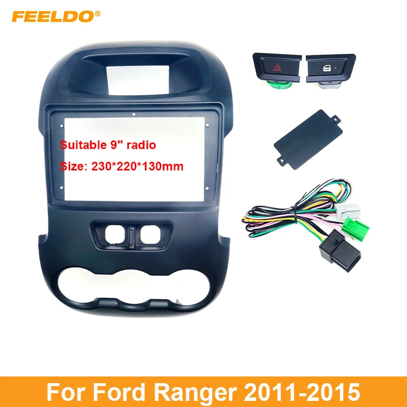 FEELDO Car Auido Radio 2Din Fascia Frame Adapter For Ford Ranger 2011-2015 9