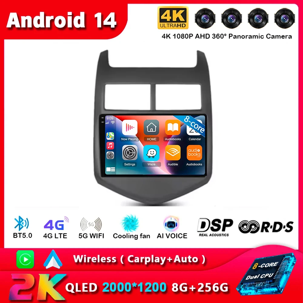 

Android 14 Carplay Auto For Chevrolet Aveo 2 Sonic T300 2011 2012 2013 2014 2015 Car Radio GPS Stereo Multimedia Player 2din DSP