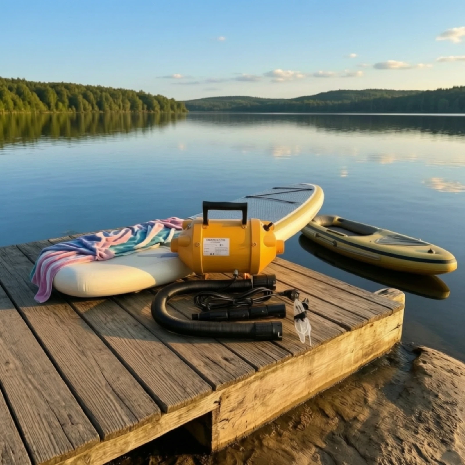 Electric Air Pump Corded Paddleboard Pump Universal Lightweight for Kayakers, Beach, Campsite