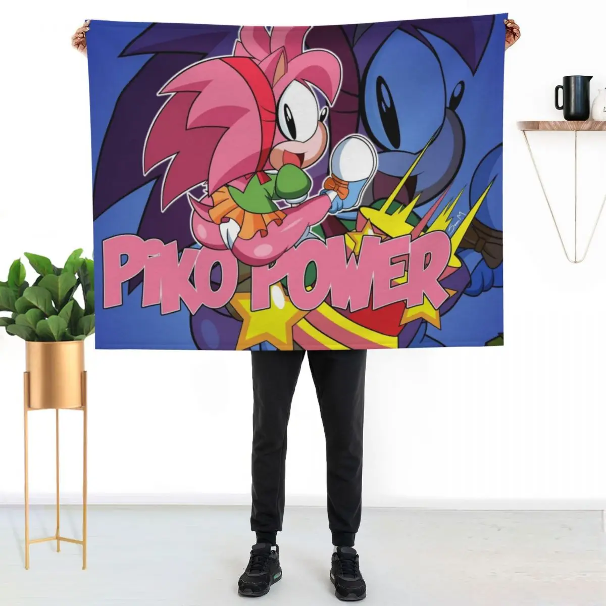 Piko Power Throw Blanket Soft Sherpa Fleece Warm Blanket for Winter