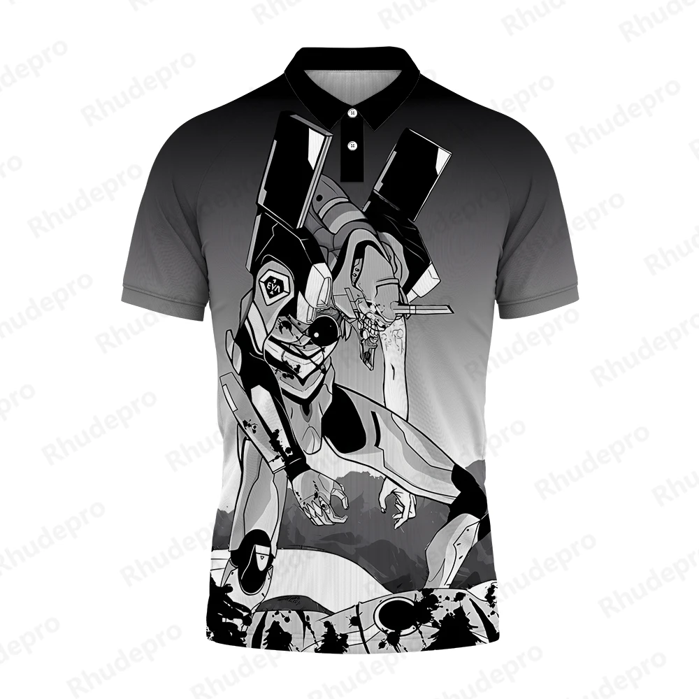 Camiseta de neón de Genesis Evangelion para hombre, Polo corto de Cosplay, 5XL, Tops de alta calidad, a la moda ropa de calle, novedad de 2024