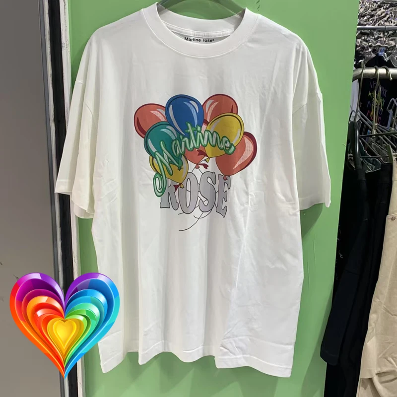 

Colorful Balloon Print Martine Rose T Shirt 2025 Summer Men Women High Quality Cotton White Short Sleeve Print Label Size Tag