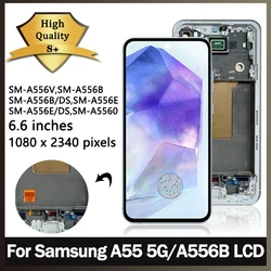 6.6'' Super AMOLED For Samsung A55 5G LCD Display Touch Screen Digitizer For Samsung A556B A556E A5560 LCD With Frame