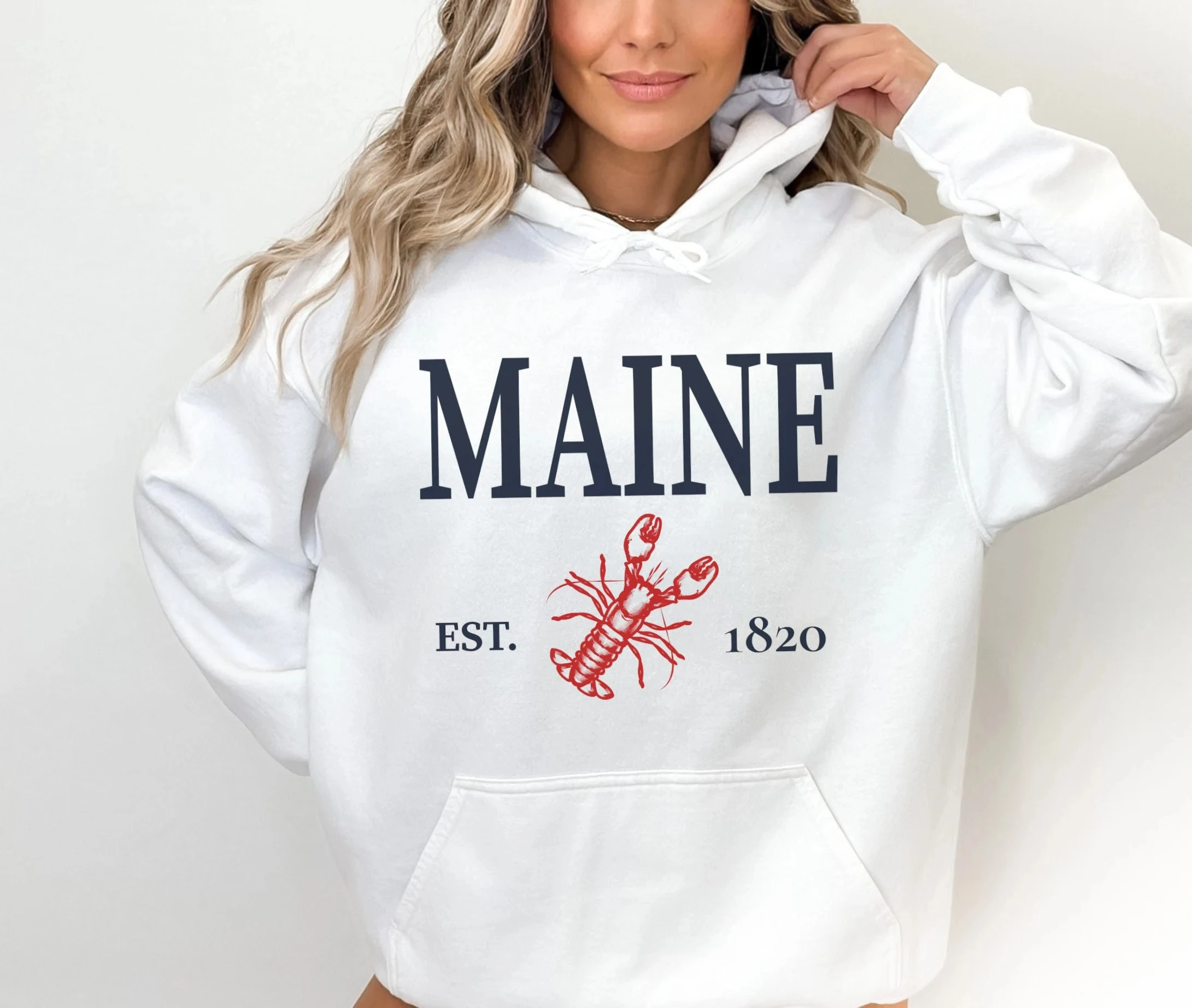

Толстовка с капюшоном Maine Lobster, мужская и женская толстовка с длинными рукавами, пуловер Y2k, топы, модная осенне-зимняя одежда, толстовки