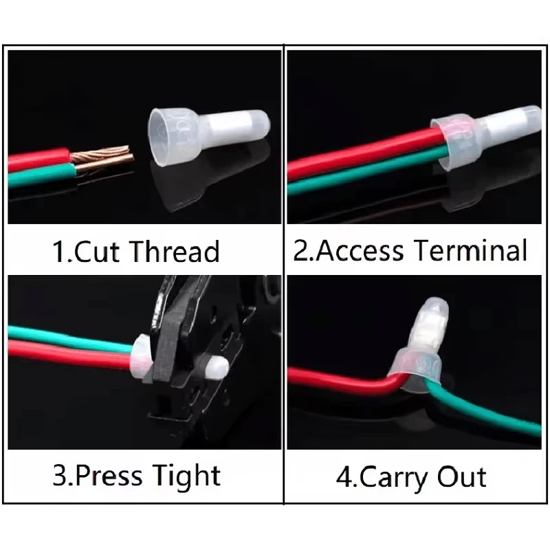 120 Pcs Closed End Crimp Connectors, 22-16/16-14/12-10 Gauge Crimp Cap Kit, Nylon Insulated Closed End Crimp Terminals Connector