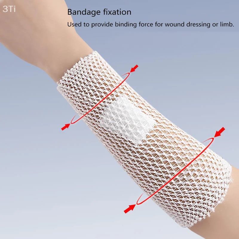1 rotolo di rete elastica per medicazione per ferite, fasciatura tubolare, tubo a rete, garza tubolare, fissaggio, fasciatura traspirante, fermo per caviglia per adulti