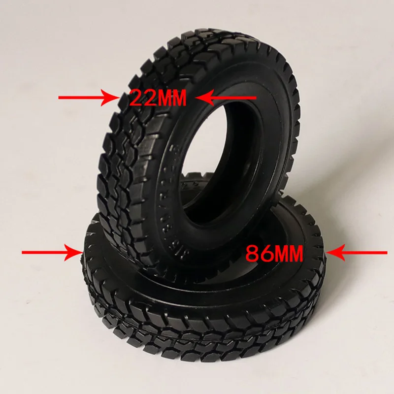 2pcs Simulation Outer Diameter 86mm Gravel Tires for 1/14 Tamiya RC Truck SCANIA 770S R620 VOLVO BENZ Arocs MAN TGX Car JDM-9