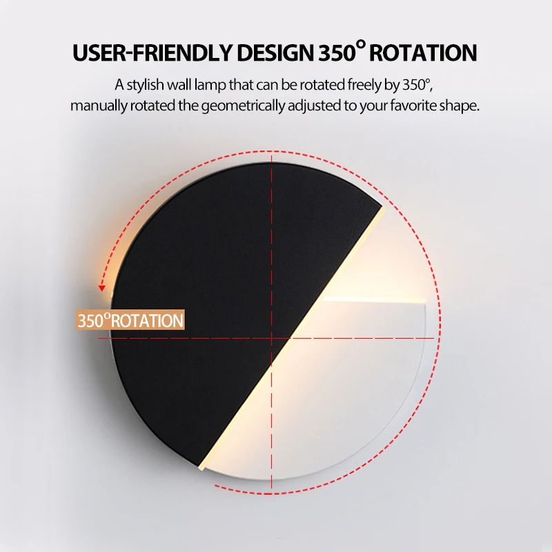 Imagem -04 - Luminária de Parede Led Giratória 10w Arandela Moderna Nórdica para Sala de Estar 85265v com Ângulo Ajustável