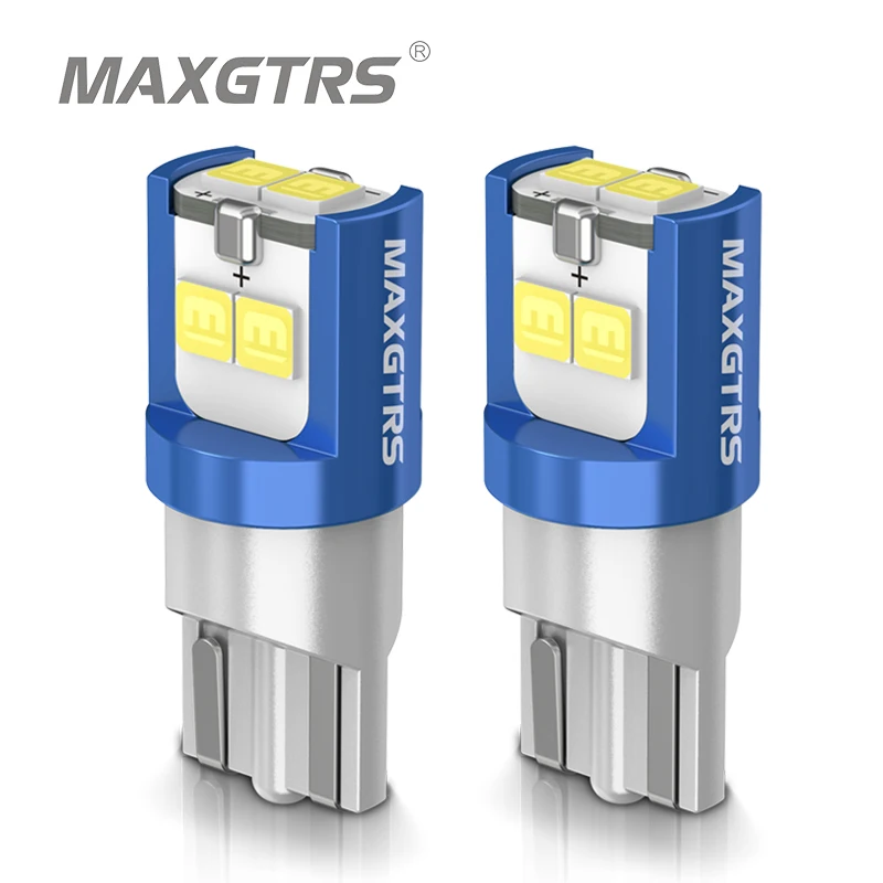 2szt W5W 3030 SMD Car T10 LED 194 168 Wedge Replacement Reverse Instrument Panel Lamp White Blue Żarówki do świateł obrysowych