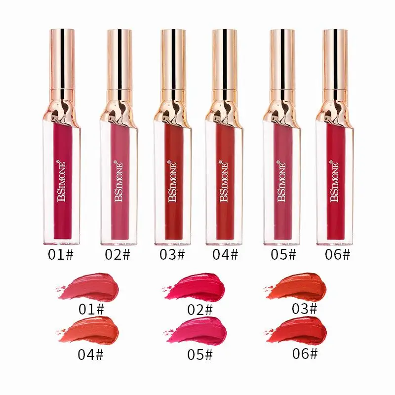 [TW] 1Pc BSIMONE マットベルベットリップスティックメイクアップリッチシェード、汚れ防止＆長持ち、リップメイク用リッププレパレーション