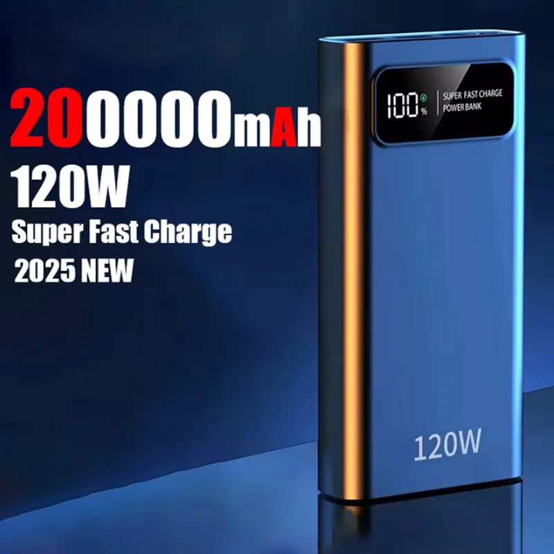 200000mAh 120W Super Fast Charging Powerbank Digital Display High Capacity Mobile Power Supply iphone Samsung Xiaomi Huawei