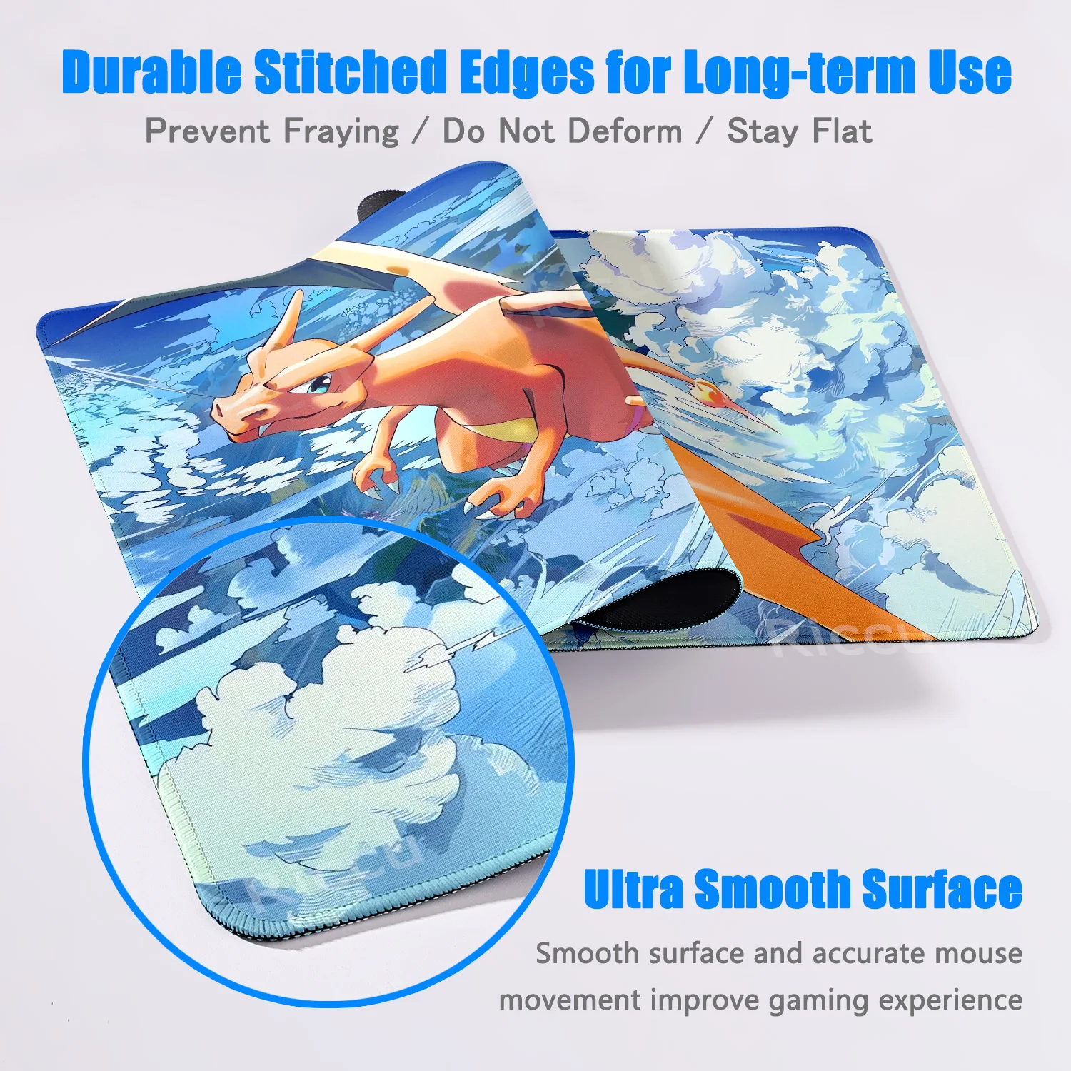 Kawaii Japan Anime Mouse Pad XL PC Gaming Accessories PC Flame Dragon C-charizard Desk Mats Large P-pokemons Cool Keyboard Rugs