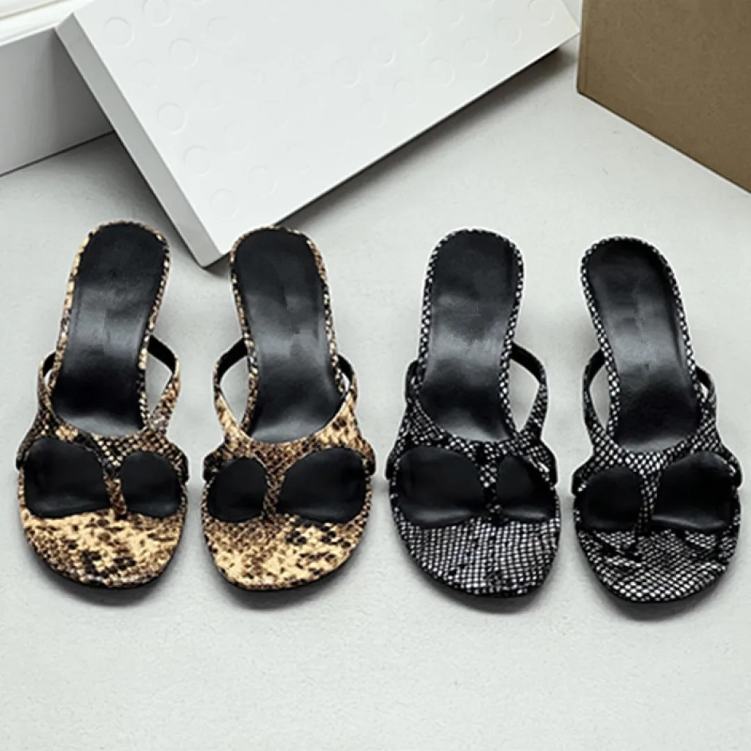 

Maxdutti Summer 4cm Heels Shoes Minimalist Serpentine Patterned Leather Sandals Shoes For Woman Women's sandals Woman Shoes
