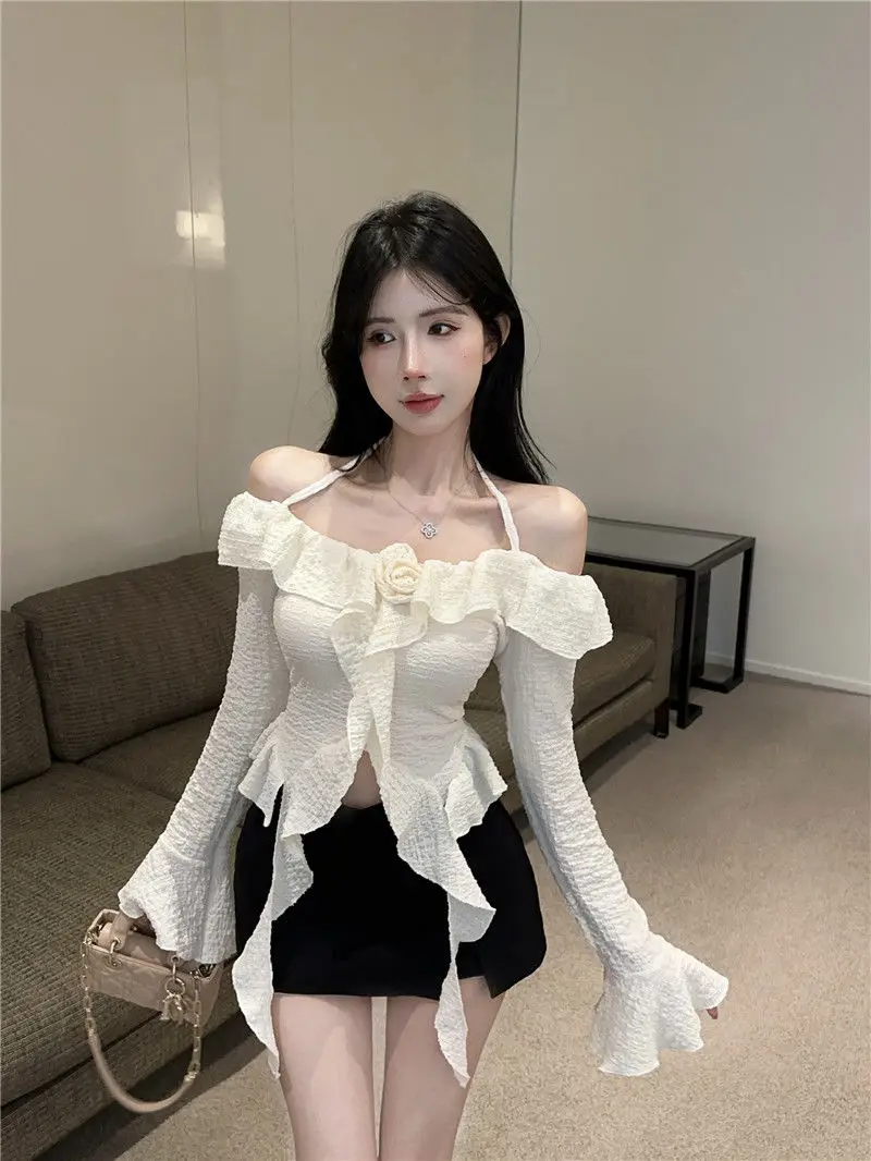 

Sweaters Jumpers Pullovers Women Cotton Halloweens Knit Folded Collar Restaurant Dinner Date Night Romance Elegant Feminine Fit