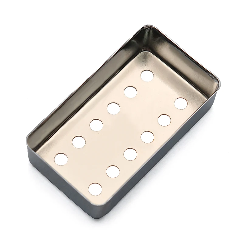 5Pcs Two Line/12 Hole Brass 70*39mm Pickup Covers /Lid/Shell/Top for Electric Guitar Metal Humbucker Covers 50/52MM Black/Chrome