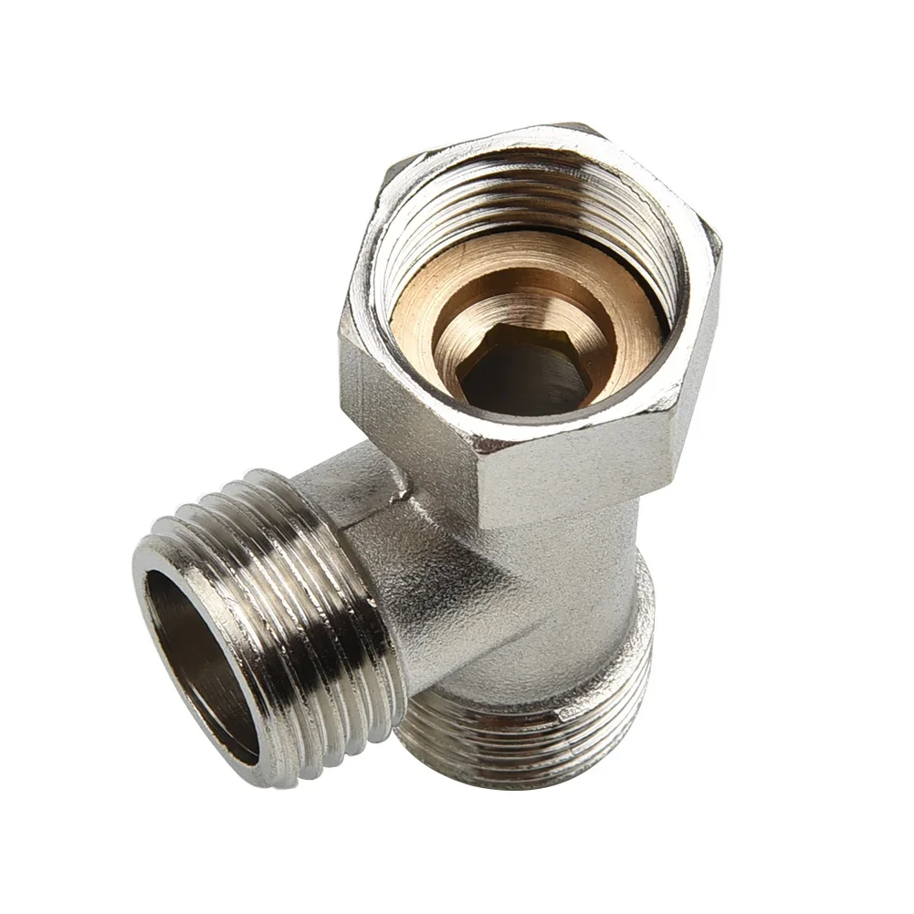 ~G1/2" T-Valve 304 Copper Toilet T Adapter ~4 Points Water Heater Connection ~Plating Three-way For Bath Bidet Sprayer Shower