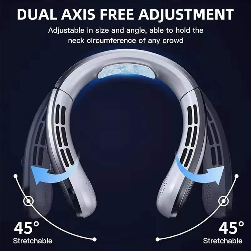 8000mAh Air Cooler USB Hanging Neck Fan Portable Bladeless Mini Rechargeable Mute LED Digital Display