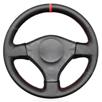 Black Faux Leather Car Steering Wheel Cover For Nissan 200SX S15 2001-2002 Silvia 1999-2000 Skyline R34 GTR GT-R 1998-2002