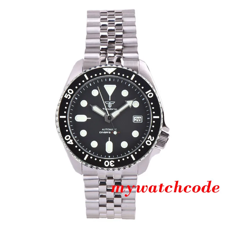 Tandorio nurkowanie SKX Mod zegarek mechaniczny dla mężczyzn luksusowy zegarek ze stali nierdzewnej nh35a 120 kliknięć Bezel prezydent bransoletka