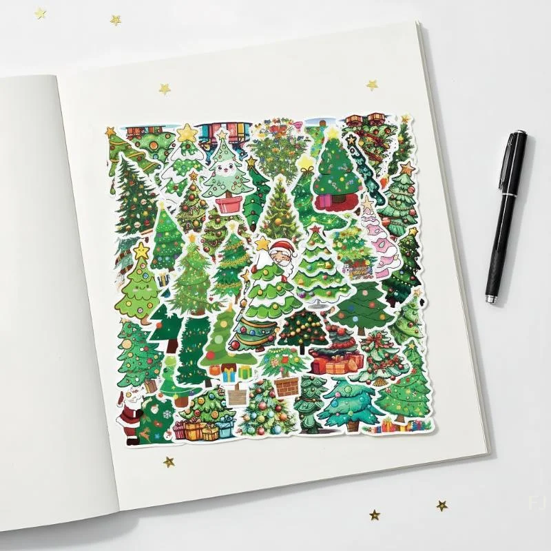 

[YU] 55 шт./компл. наклейки на рождественскую елку DIY наклейки Скрапбукинг телефон чемодан скейтборд водонепроницаемые наклейки