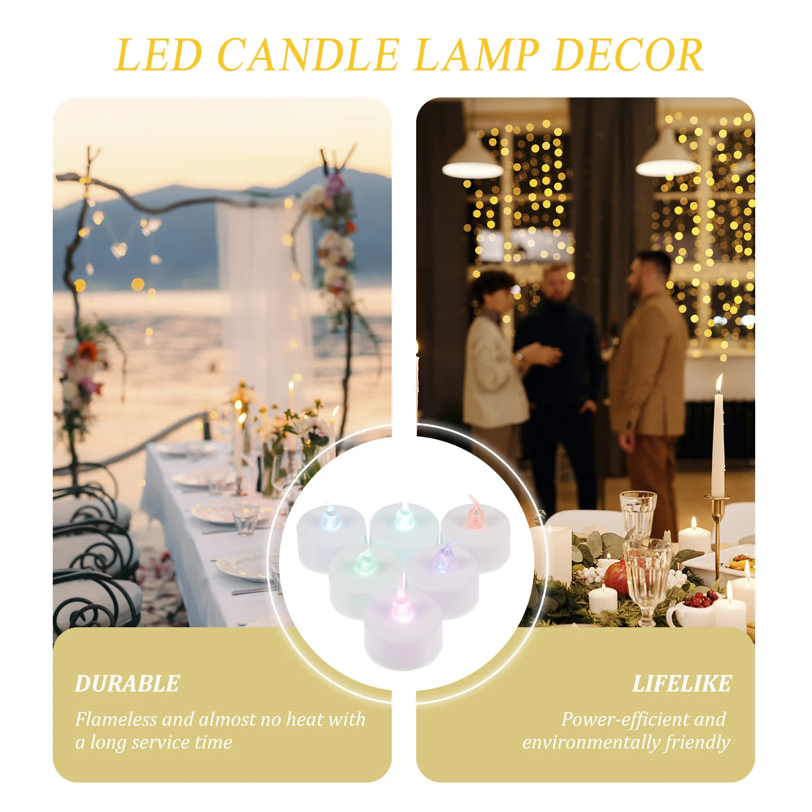 12 قطعة Led مصباح الضوء الإلكتروني الخفقان عديمة اللهب ديكور للحزب المنزل فندق عطلة الأبيض الكهربائية فريدة من نوعها