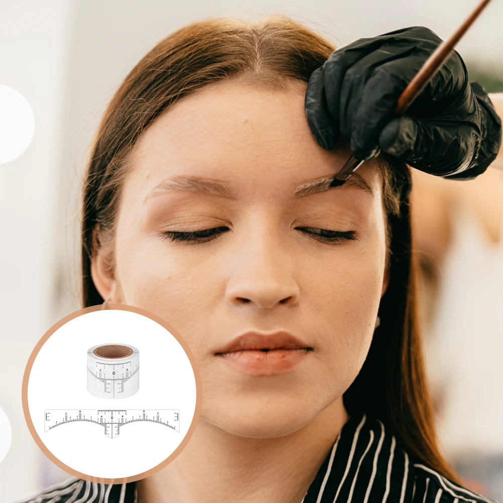 50 قطعة مسطرة رسم الحواجب الاحترافية ملصق تحديد موضع الحاجب للاستعمال مرة واحدة لأداة قياس متناظرة #1