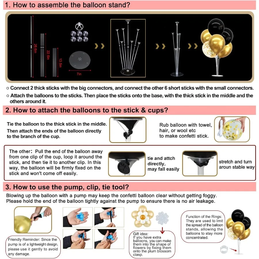 طقم حامل بالونات مكونة من 4 قطع مع بالونات قصاصات ذهبية زرقاء وبيضاء مثالية للاحتفالات أعياد الميلاد للعام الجديد 2025 Cl #3