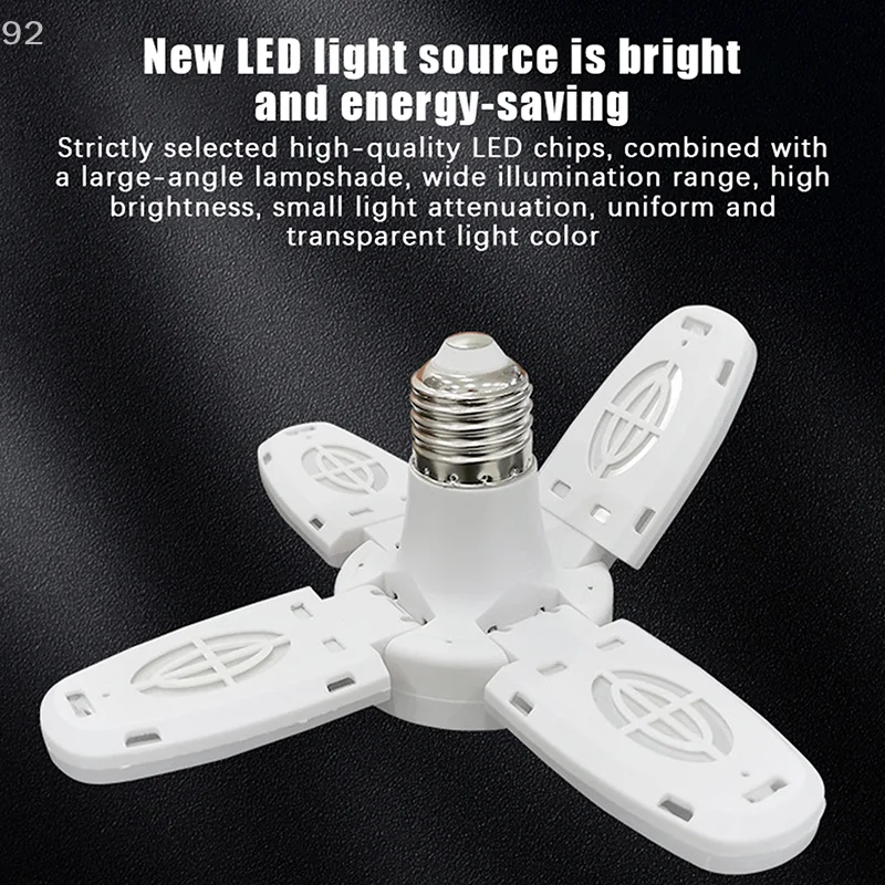 Bright E27 LED Bulb with Unique Fan Leaf Style, Indoor Ceiling Light for Living Room Decor