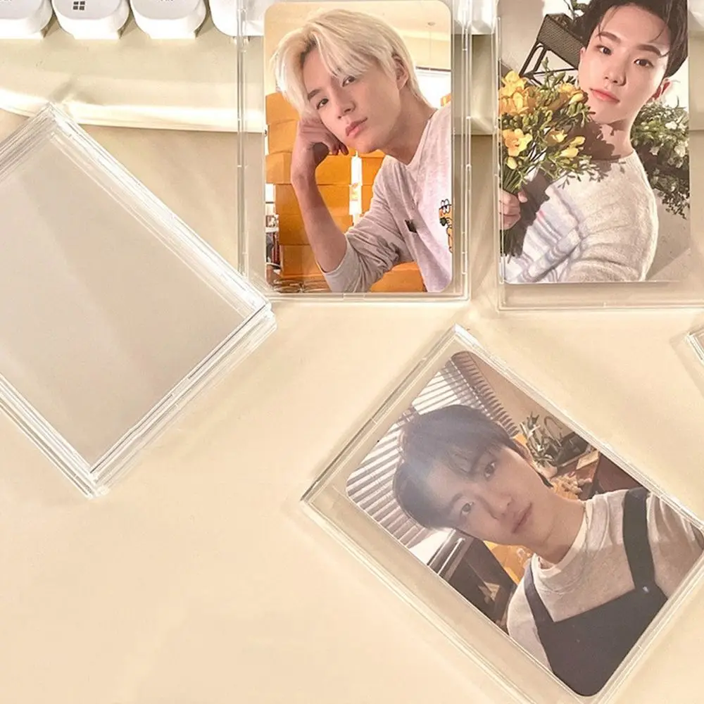 Acrylic Shell Card Brick Transparent Photo Protection Card Display Cards Sleeves Hard Case Photocard Holder Photo Frame