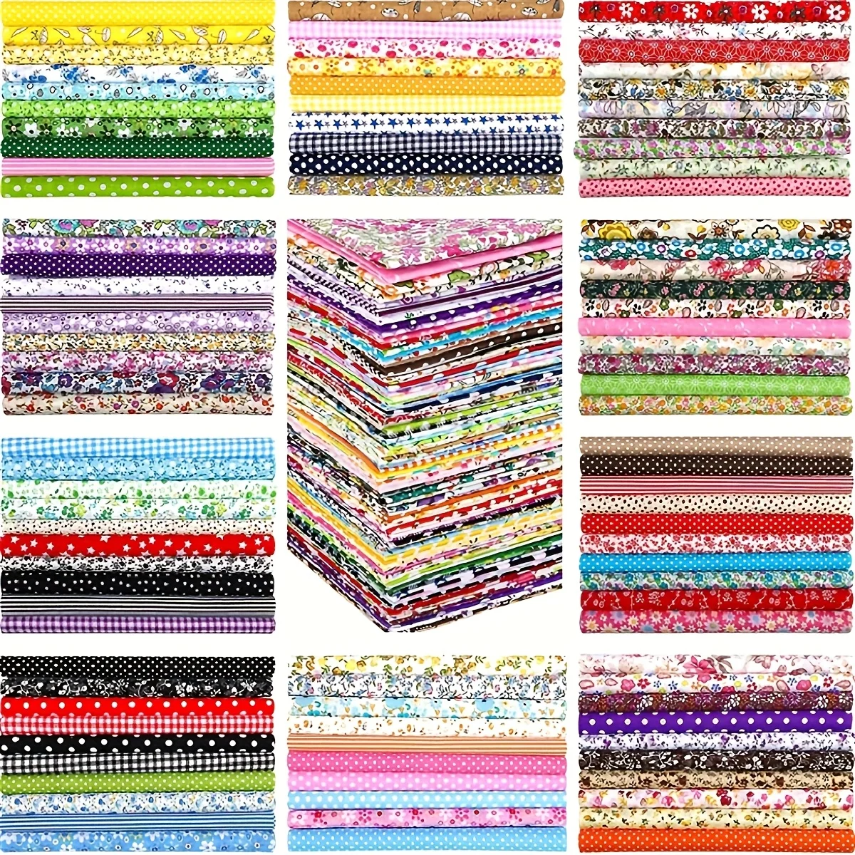 150PCS10*10cm Squares Cotton Craft Fabric Cloths for DIY Bundle Patchwork Quilting Sewing Scrapbooking Artcraft