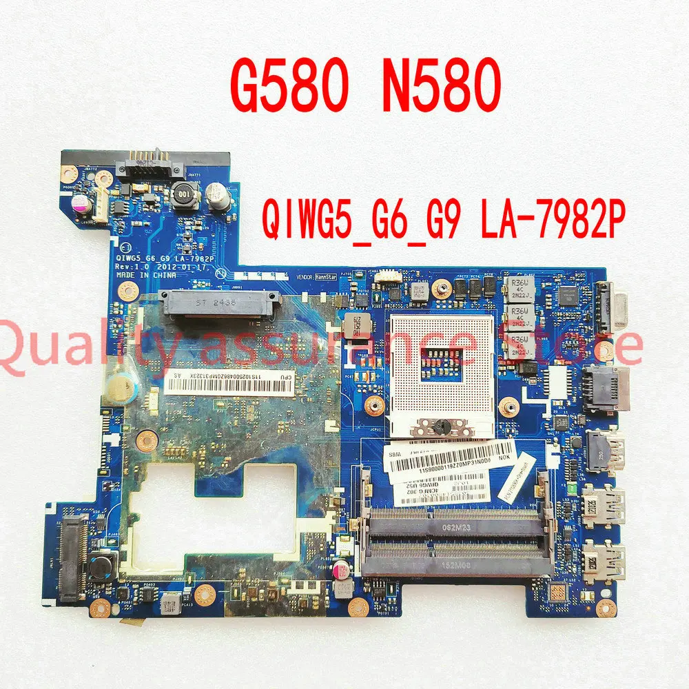 

LA-7982P For Lenovo G580 N580 MainBoard LA-7982P Laptop Motherboard QIWG5_G6_G9 Mainboard LA-798 HM76 DDR3