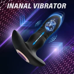 APP Remote Anal Vibrator Male G Spot Butt Plug Stimulator Telescopic Dildo Wireless Prostate Massager Sex Toys for Masturbation