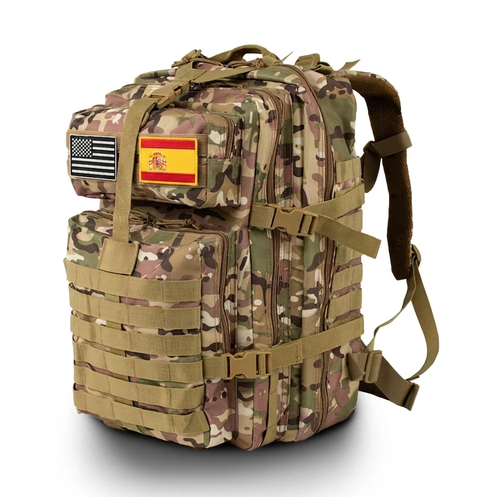 Mochila de trekking de 50L/32L, mochila táctica impermeable de gran capacidad, diseño sólido, ideal para senderismo, camping, viajes, deportes y actividades al aire libre.