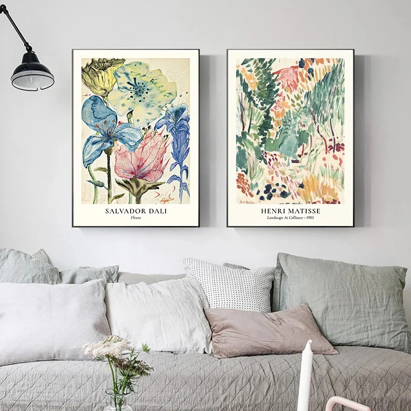Van Gogh Star Vase Series Poster Wall Art Matisse Vintage Flower Canvas Painting Flower Market Art Living Room Home Decorative