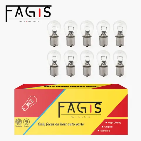 Fagis 10 Pcs S25 1156 1157 P21W P21/5W 12V 21W 21/5W BA15S BAY15D Car Lights reverse light brake bulb Stop Light Turn Signal DRL